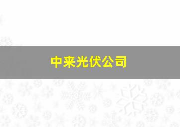 中来光伏公司