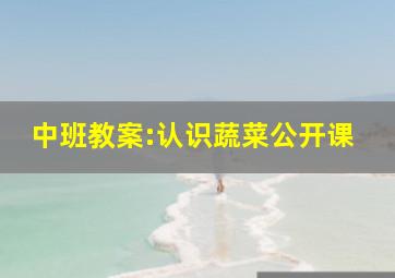 中班教案:认识蔬菜公开课