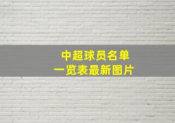 中超球员名单一览表最新图片