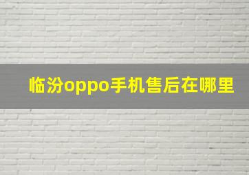 临汾oppo手机售后在哪里