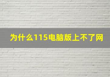 为什么115电脑版上不了网