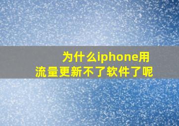 为什么iphone用流量更新不了软件了呢