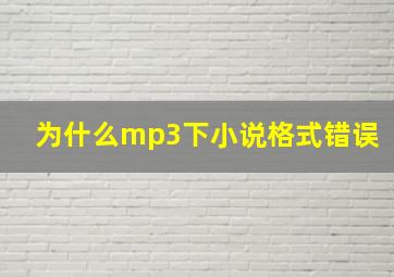 为什么mp3下小说格式错误