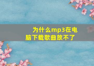 为什么mp3在电脑下载歌曲放不了