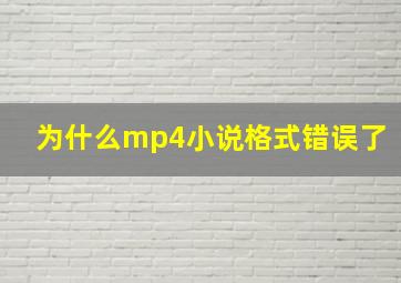 为什么mp4小说格式错误了