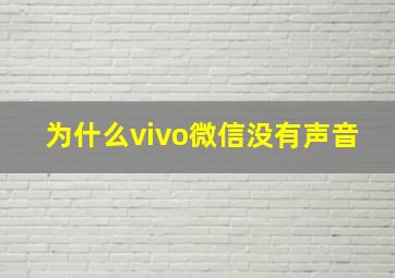 为什么vivo微信没有声音