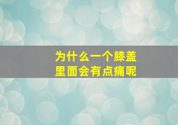 为什么一个膝盖里面会有点痛呢