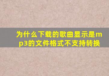 为什么下载的歌曲显示是mp3的文件格式不支持转换