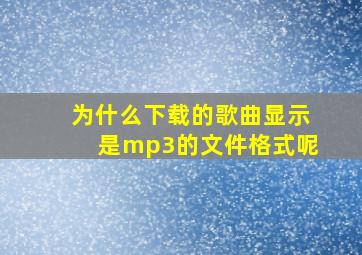 为什么下载的歌曲显示是mp3的文件格式呢