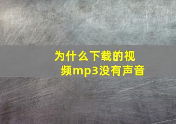 为什么下载的视频mp3没有声音