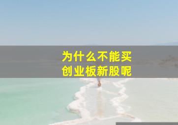 为什么不能买创业板新股呢