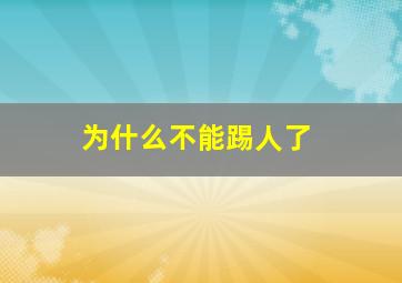 为什么不能踢人了