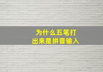 为什么五笔打出来是拼音输入