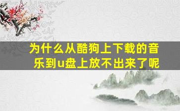 为什么从酷狗上下载的音乐到u盘上放不出来了呢