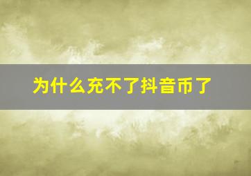 为什么充不了抖音币了