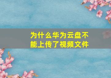 为什么华为云盘不能上传了视频文件