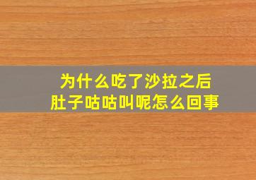 为什么吃了沙拉之后肚子咕咕叫呢怎么回事