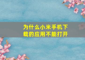 为什么小米手机下载的应用不能打开