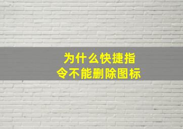 为什么快捷指令不能删除图标