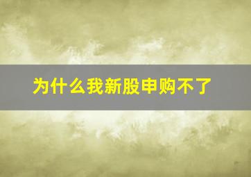 为什么我新股申购不了