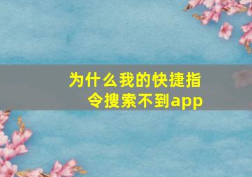 为什么我的快捷指令搜索不到app