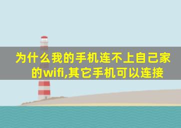 为什么我的手机连不上自己家的wifi,其它手机可以连接