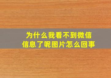 为什么我看不到微信信息了呢图片怎么回事