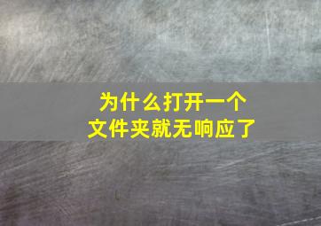 为什么打开一个文件夹就无响应了