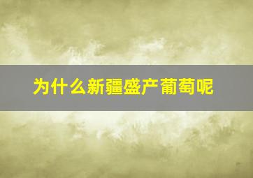 为什么新疆盛产葡萄呢