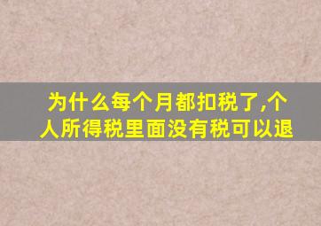 为什么每个月都扣税了,个人所得税里面没有税可以退