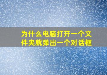 为什么电脑打开一个文件夹就弹出一个对话框