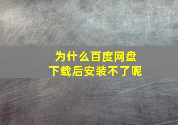 为什么百度网盘下载后安装不了呢