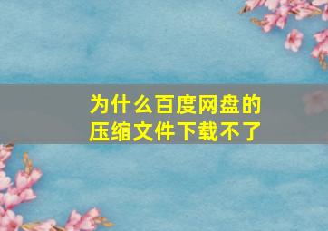 为什么百度网盘的压缩文件下载不了