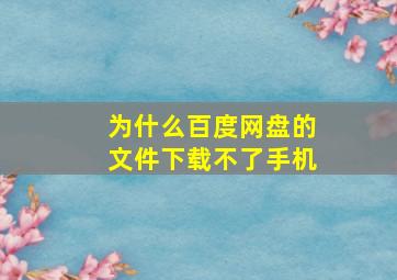 为什么百度网盘的文件下载不了手机