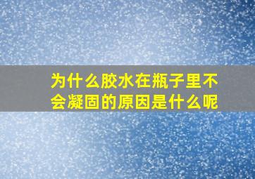 为什么胶水在瓶子里不会凝固的原因是什么呢