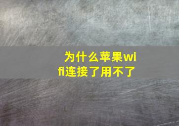 为什么苹果wifi连接了用不了