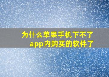 为什么苹果手机下不了app内购买的软件了