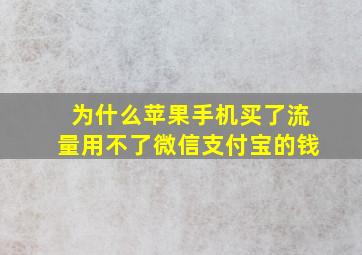 为什么苹果手机买了流量用不了微信支付宝的钱