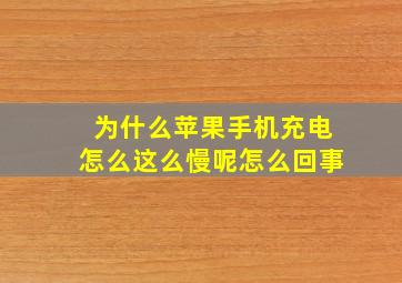 为什么苹果手机充电怎么这么慢呢怎么回事