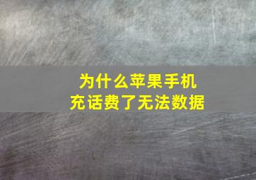 为什么苹果手机充话费了无法数据