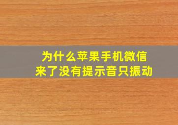 为什么苹果手机微信来了没有提示音只振动