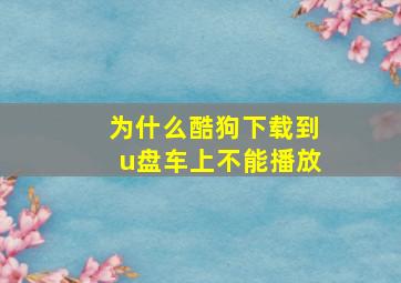 为什么酷狗下载到u盘车上不能播放