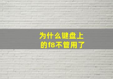 为什么键盘上的f8不管用了