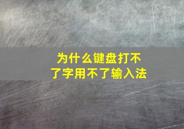 为什么键盘打不了字用不了输入法