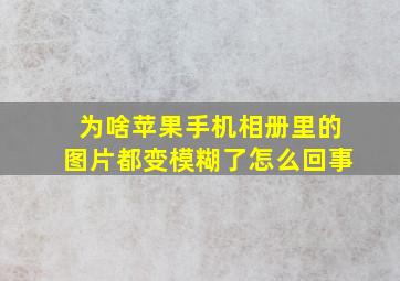 为啥苹果手机相册里的图片都变模糊了怎么回事