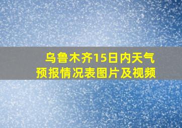 乌鲁木齐15日内天气预报情况表图片及视频