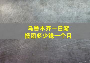 乌鲁木齐一日游报团多少钱一个月