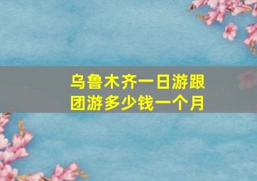 乌鲁木齐一日游跟团游多少钱一个月