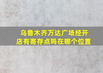 乌鲁木齐万达广场经开店有寄存点吗在哪个位置