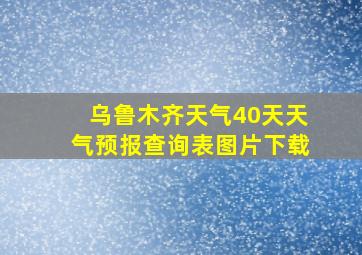 乌鲁木齐天气40天天气预报查询表图片下载